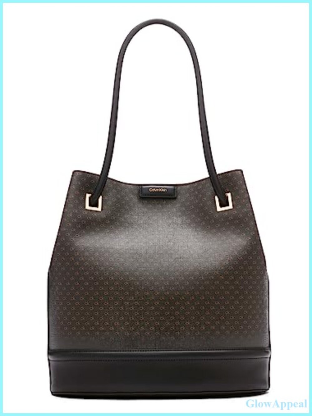 Vegan Leather Tote Bag North/South 2 Pockets Work Travel Shoulder